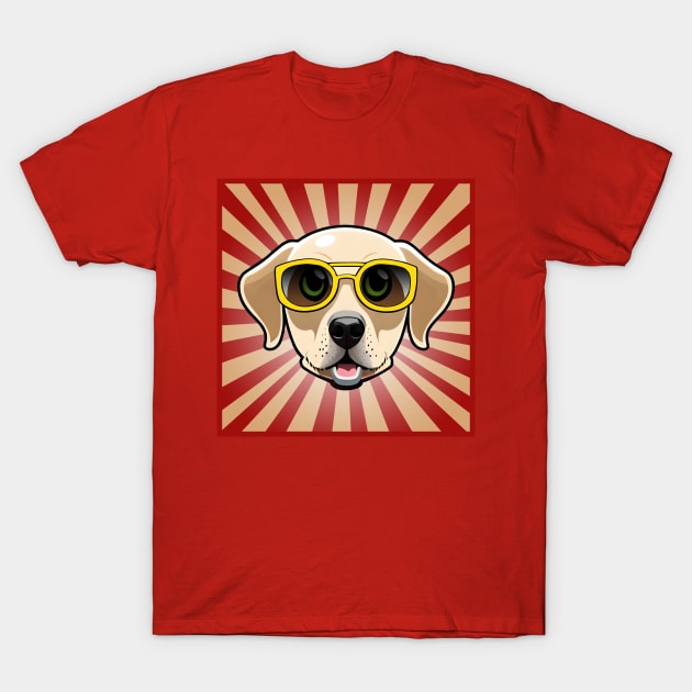 Yellow Sunglasses Golden Retriever Dog T-Shirt by 4U2NV-LDN